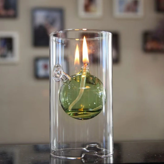 Transparent Glass Candlestick Oil Lamp
