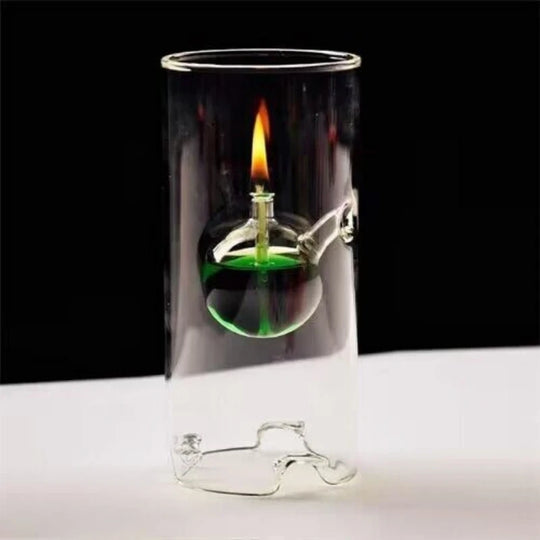 Transparent Glass Candlestick Oil Lamp