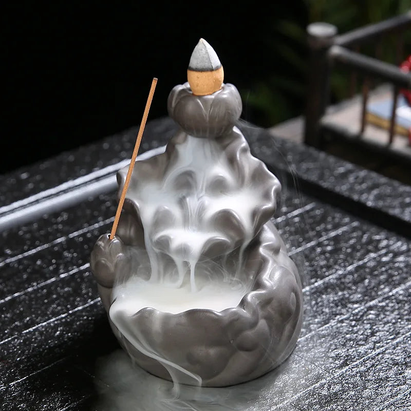 Black Ceramic Incense Burner