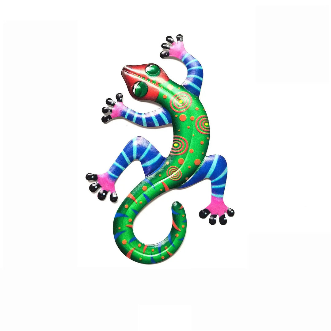 Iron Gecko Wall Art Ornaments Home Wall Decoration Simulation Realistic Metal Hummingbird Lizard Sculptures Garden Statue