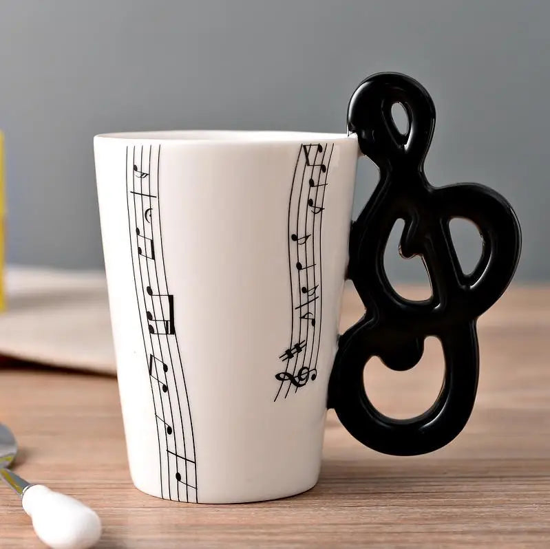 Violin Guitar Trumpet Clarinet Wooden Guitar Harp Piano Music Note Mug