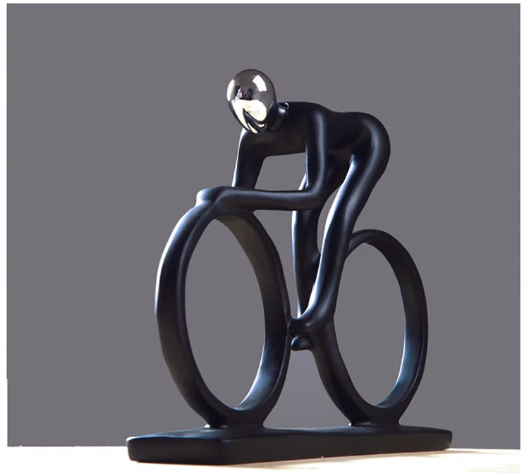 Modern Abstract Resin Bicycler Cyclist Statue