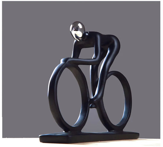 Modern Abstract Resin Bicycler Cyclist Statue