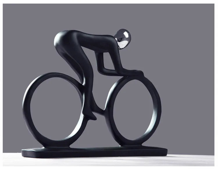 Modern Abstract Resin Bicycler Cyclist Statue