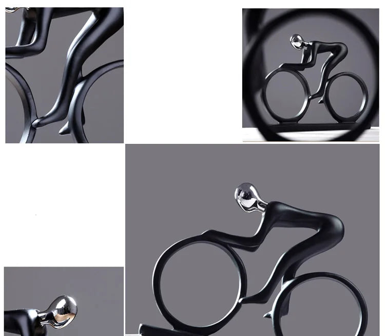Modern Abstract Resin Bicycler Cyclist Statue