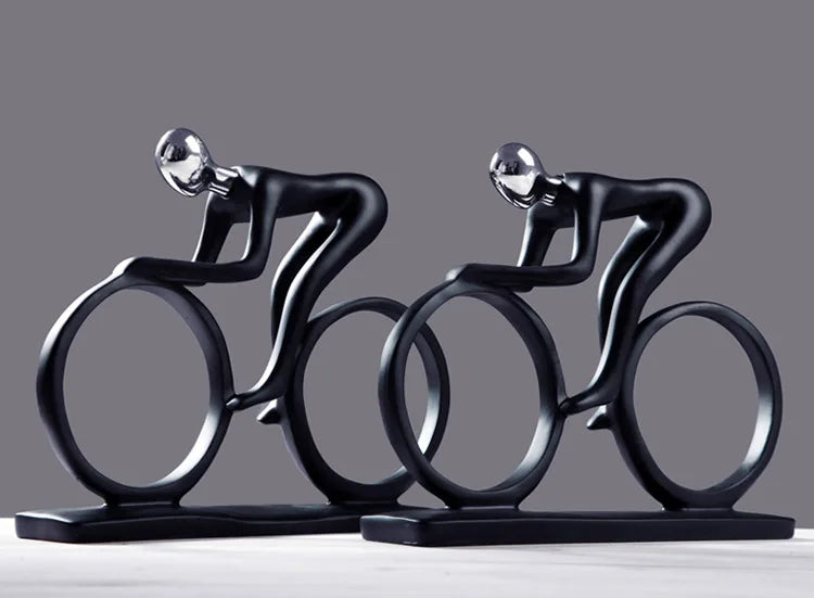 Modern Abstract Resin Bicycler Cyclist Statue