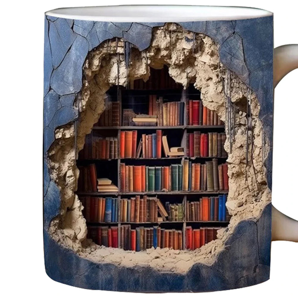 Bookshelf Pattern Multi-Purpose Tea Cup