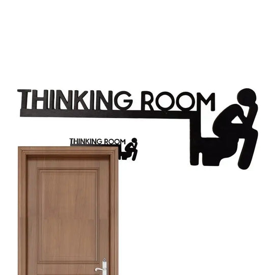 Modern Toilet Door Sign Thinking Room Wall Mounted Sculpture Home Decor Artwork Decorative Door Frame Pendant Home Decorations