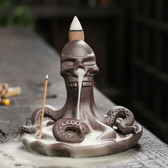 Creative Funny Skull,  Octopus Backflow Incense Burner