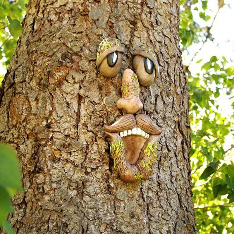 Old Man Tree Hugger Garden Peeker Yard Art Outdoor Tree Funny Old Man Face Sculpture Whimsical Tree Face Garden Decoration