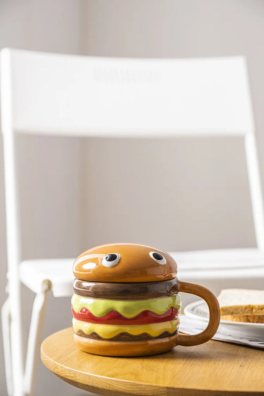 Coffee Mugs Creative Hamburger Shaped 300ML Water/coffee Cup with Lid