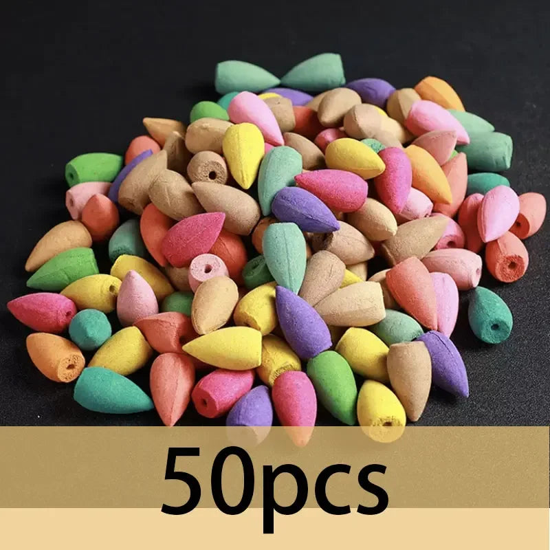50-200pcs Mixed Natural backflow Incense Cones