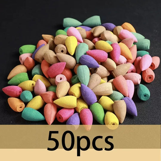 50-200pcs Mixed Natural backflow Incense Cones