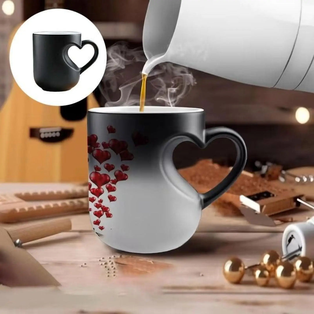 Color Change Mug Heart Shape Handle