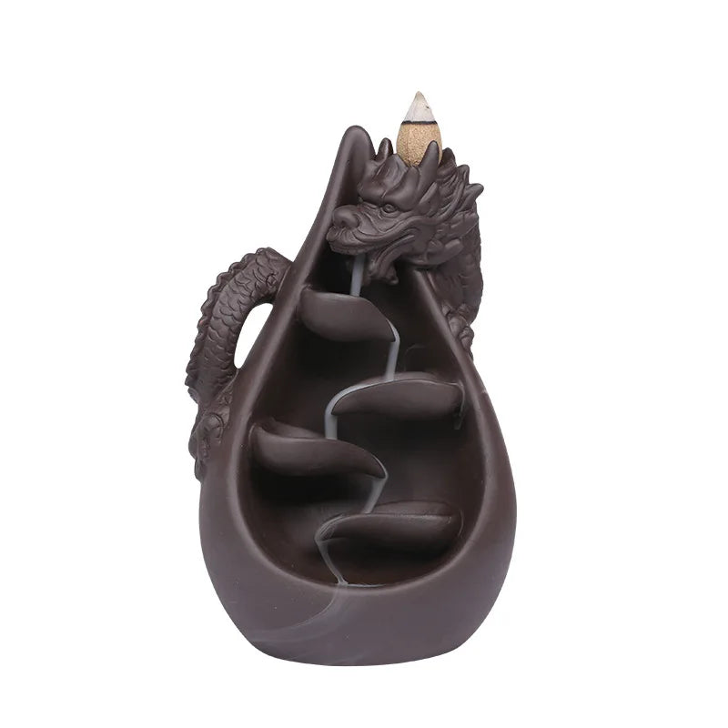 Dragon Incense Burner, Waterfall Backflow Incense Holder(Without Incense)