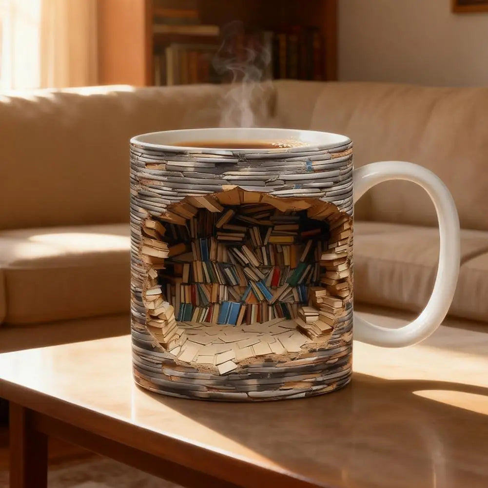 3D Library Book Mug Ceramic Shelf Mug