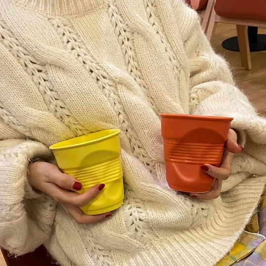 Irregular Ceramic Mug Hand-pinch Coffee Cup Mugs