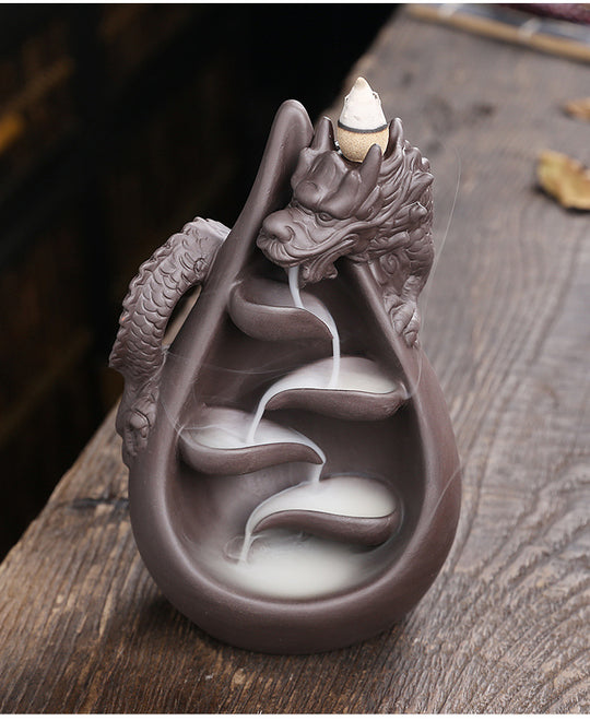 Dragon Incense Burner, Waterfall Backflow Incense Holder(Without Incense)