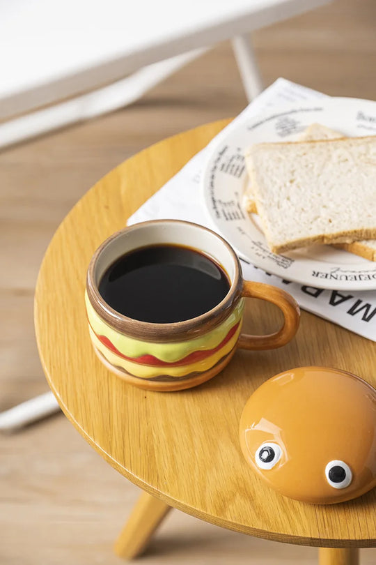 Coffee Mugs Creative Hamburger Shaped 300ML Water/coffee Cup with Lid