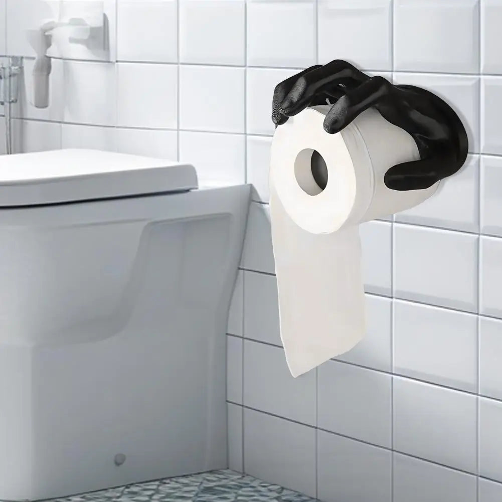 Resin Toilet Paper Holder Unique Hand-shaped Toilet Paper Holder for Bathroom Decor Wall Mounted Sculpture for Kitchen Tissue