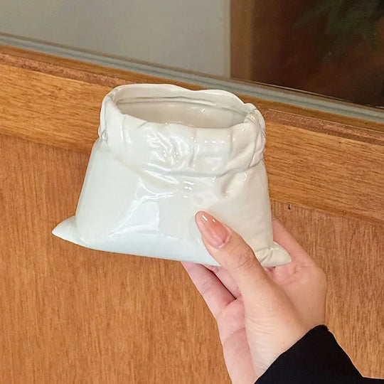 White Cloth Bag Coffee Cup Creative Ceramic Mug Concentrated Latte Cup Beverage Cup Milk Cups Juice Cups Household Drinkware