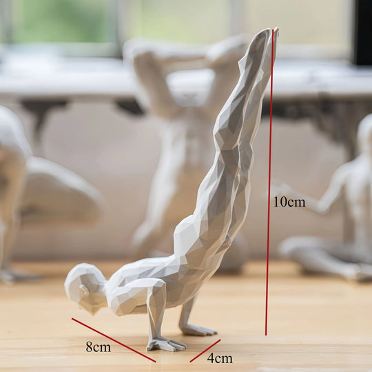 3D Printed Yoga Figurine -Minimalist Home Decor Statue for Living Room & Desktop,Unique Spiritual Accent for Bar, Gym Interiors