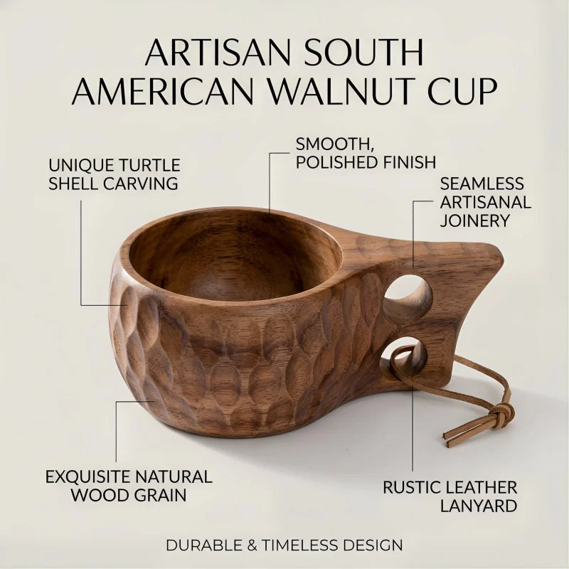 Handmade Wooden Mug Acacia Wood Coffee Tea Milk Cup