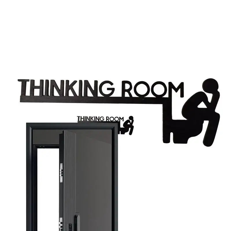 Modern Toilet Door Sign Thinking Room Wall Mounted Sculpture Home Decor Artwork Decorative Door Frame Pendant Home Decorations