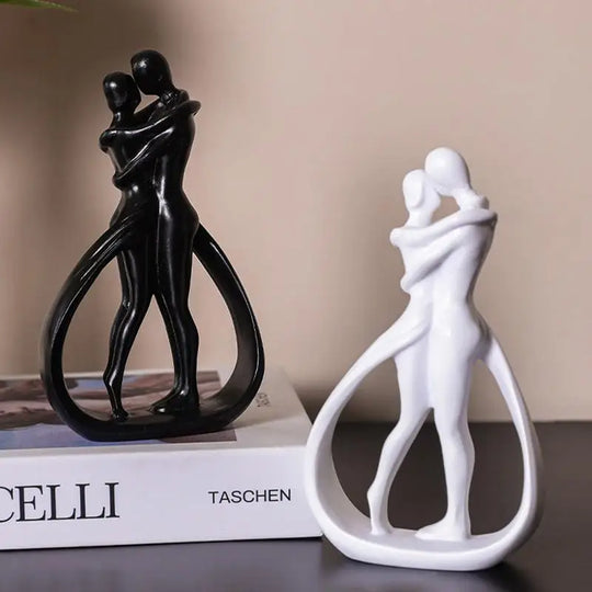 Modern Abstract Hugging Couple Statue