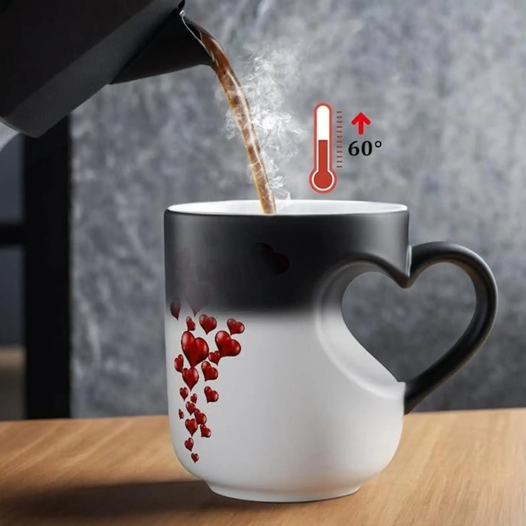 Color Change Mug Heart Shape Handle