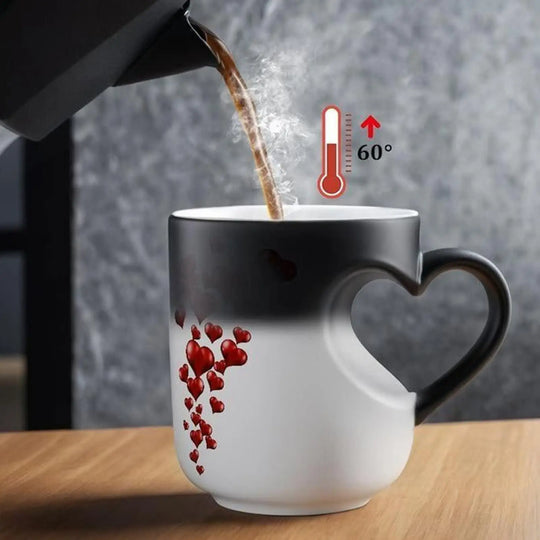 Color Change Mug Heart Shape Handle
