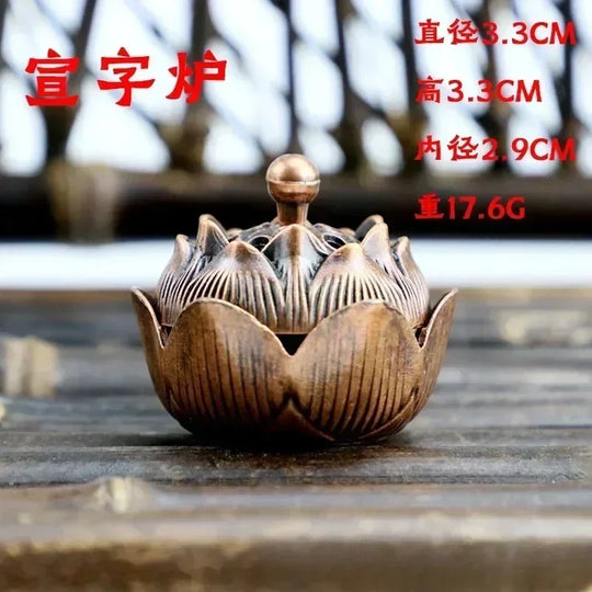 Buddhist,Lotus, Ancient  Incense Burner, Copper Alloy