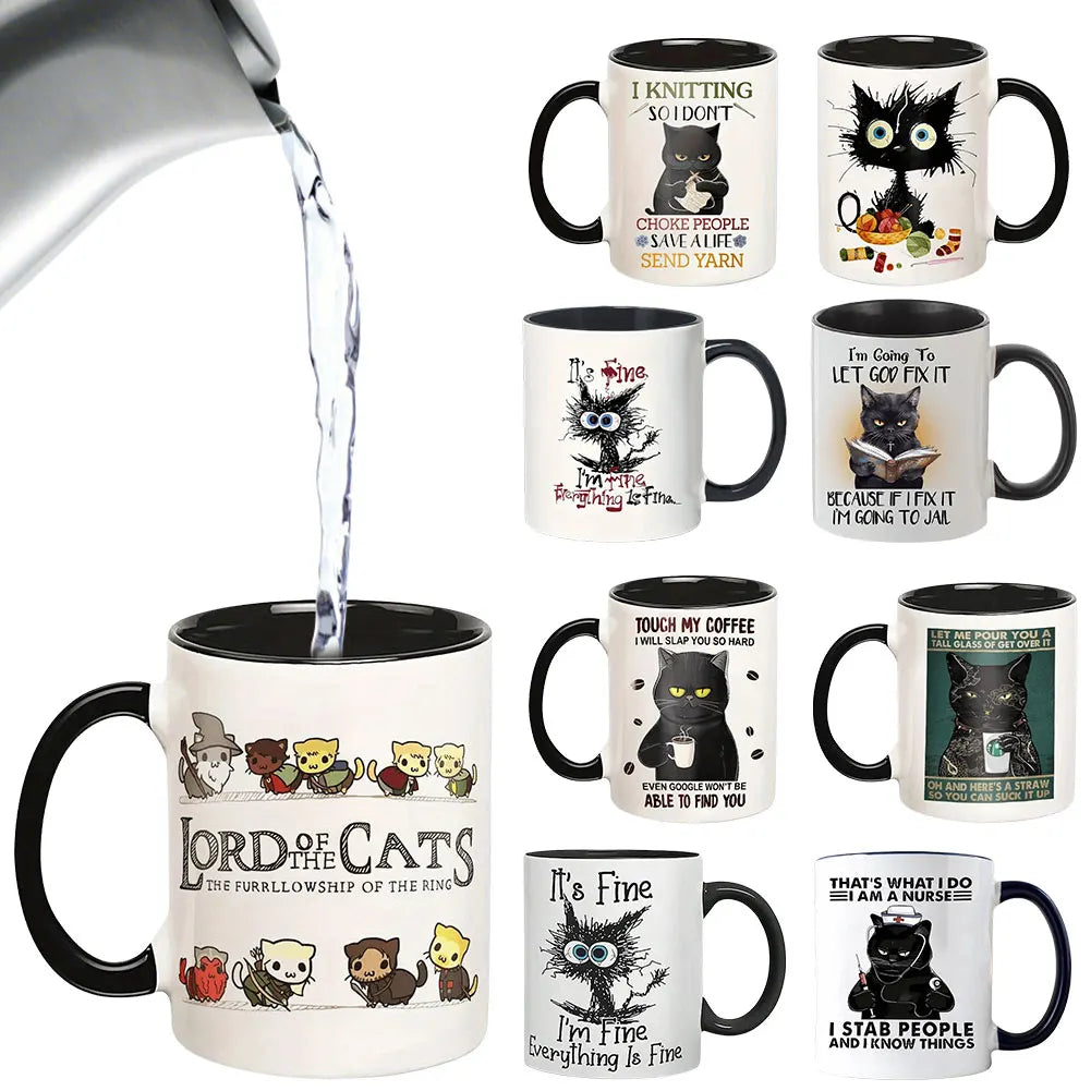 Lord Of The Cats Mug - The Furrllowship Of The Ring Cat Lovers Coffee Mug