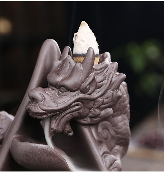 Dragon Incense Burner, Waterfall Backflow Incense Holder(Without Incense)