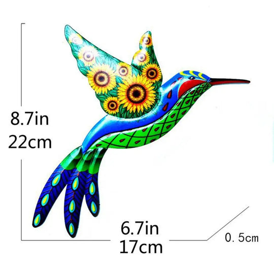 Iron Gecko Wall Art Ornaments Home Wall Decoration Simulation Realistic Metal Hummingbird Lizard Sculptures Garden Statue