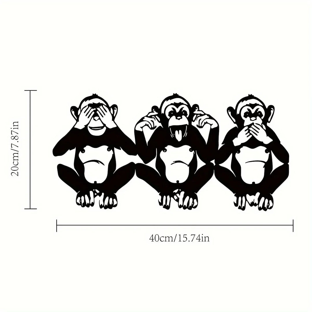 Three Wise Monkeys Metal Wall Art