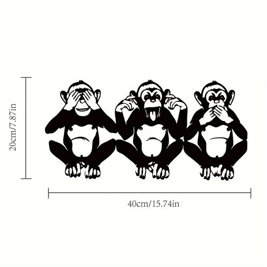 Three Wise Monkeys Metal Wall Art