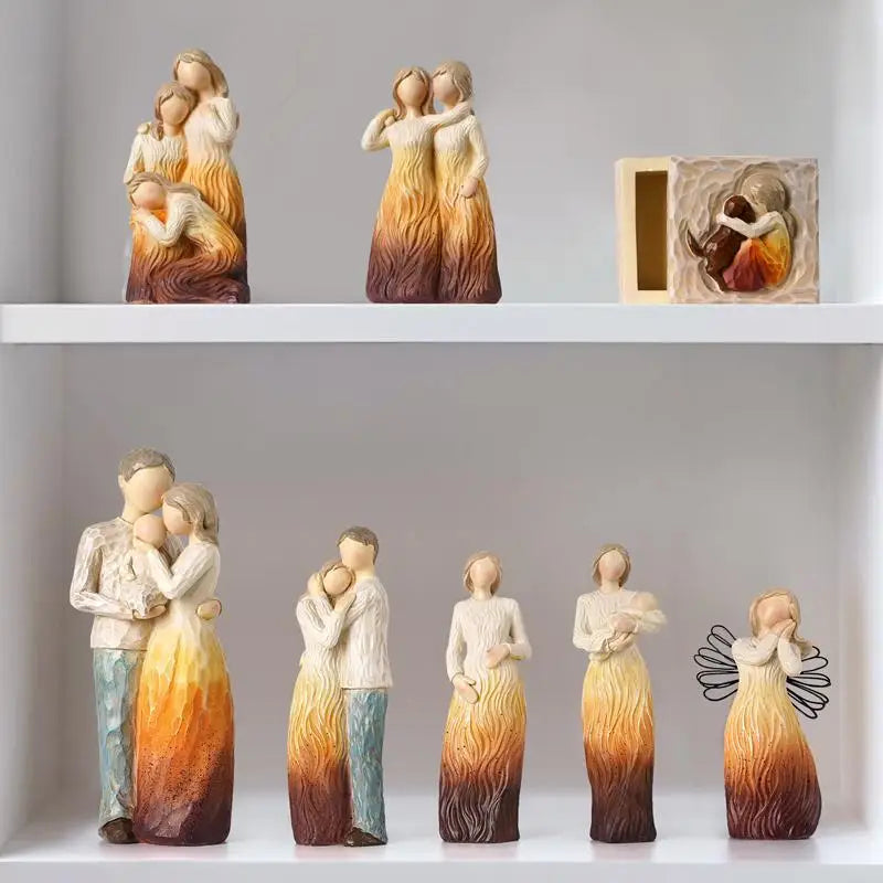 Resin Family Figures Hand Painted Character Figurines