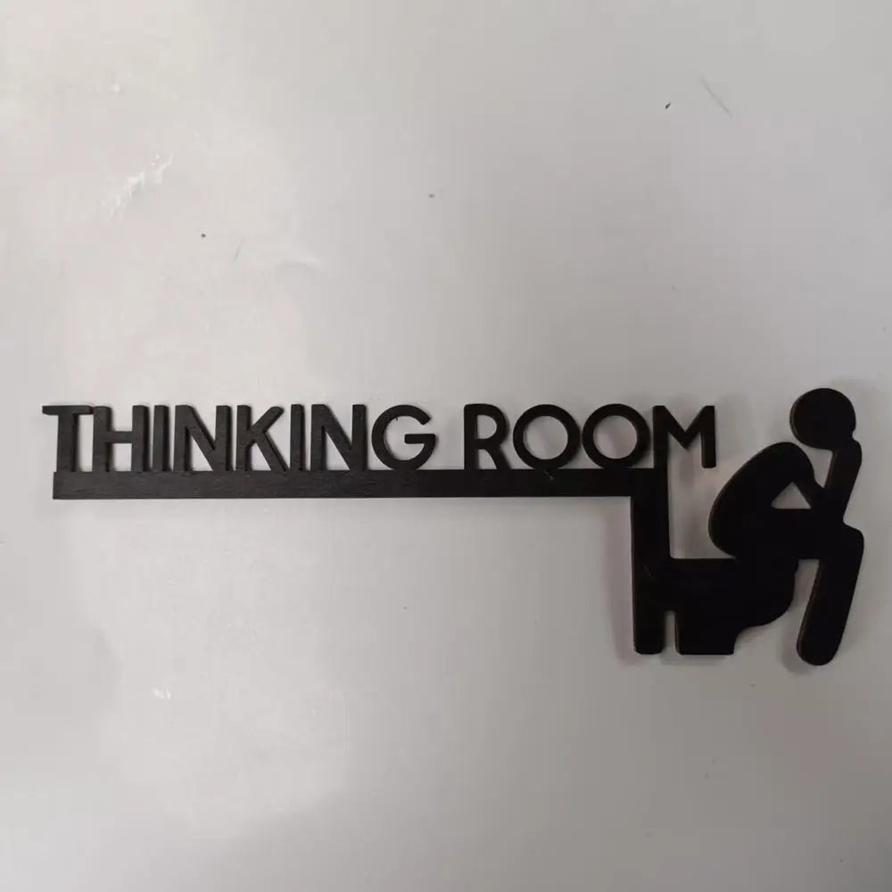 Modern Toilet Door Sign Thinking Room Wall Mounted Sculpture Home Decor Artwork Decorative Door Frame Pendant Home Decorations