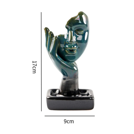 Backflow Incense Burner - A Face Resting in a Hand