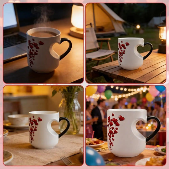 Color Change Mug Heart Shape Handle