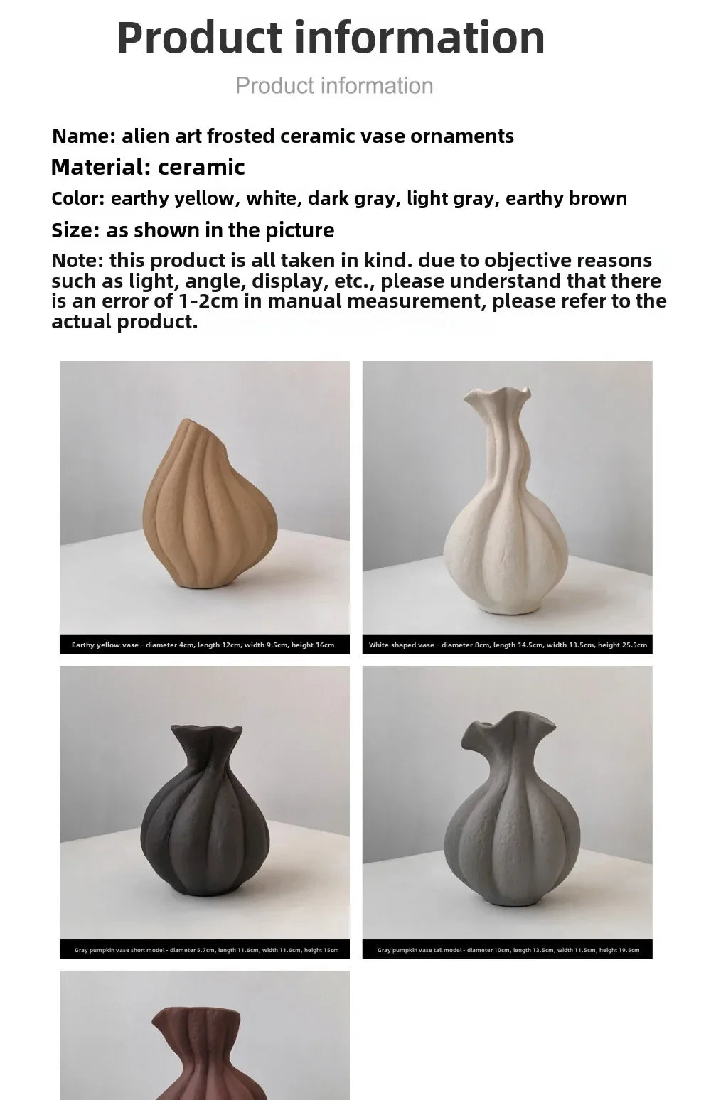 Livetai Wabi-Sabi Handmade Ceramic Vase