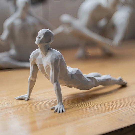 3D Printed Yoga Figurine -Minimalist Home Decor Statue for Living Room & Desktop,Unique Spiritual Accent for Bar, Gym Interiors