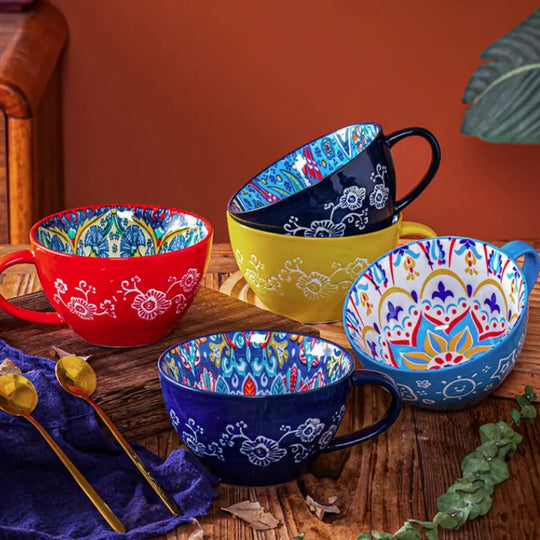 Retro Bohemian Flower Cup