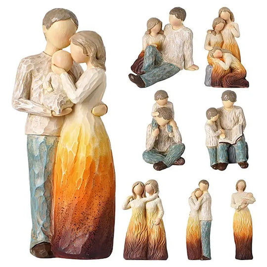 Resin Family Figures Hand Painted Character Figurines