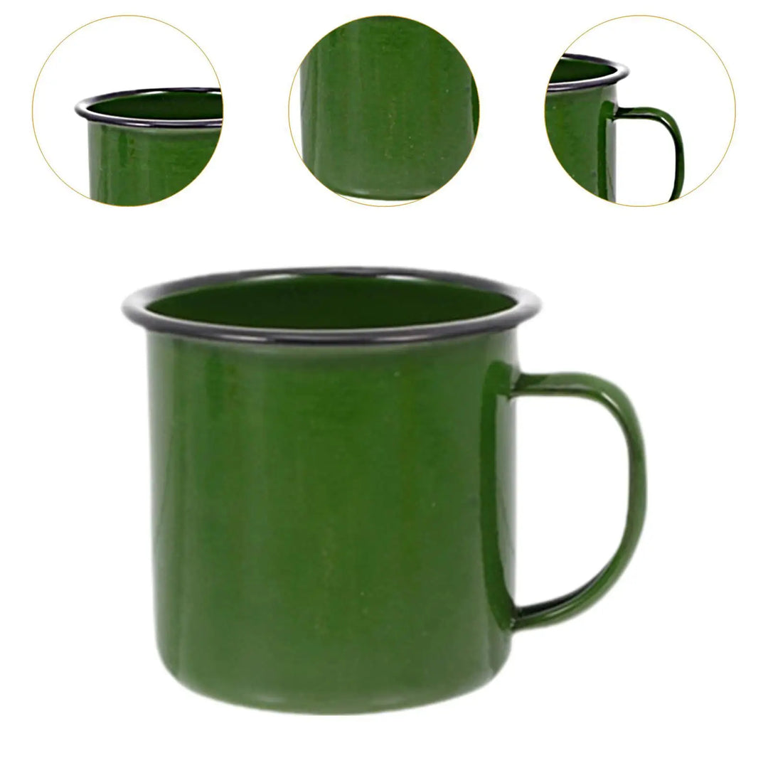 Enamel Coffee Cup Tea Cup Stylish Sturdy Water Cup Drinkware Milk Mug for Tabletop Office Household Apartments Cappuccino