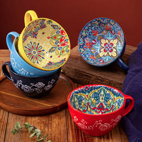 Retro Bohemian Flower Cup