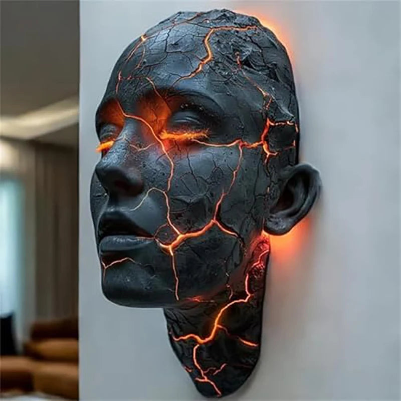 Cracked Soul Wall Lights Shattered Soul Wall Lamps Creative Figurine Luminous Resin Ornaments Sculpture Home Decor