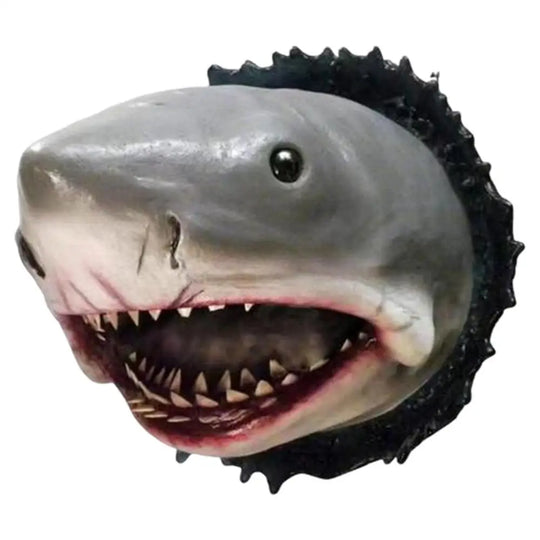 Shark Wall Mounted Trophy Sculpture Wall Realistic Shark Decoration Statue Scary Great Shark Sculpture Art Decoration for Home