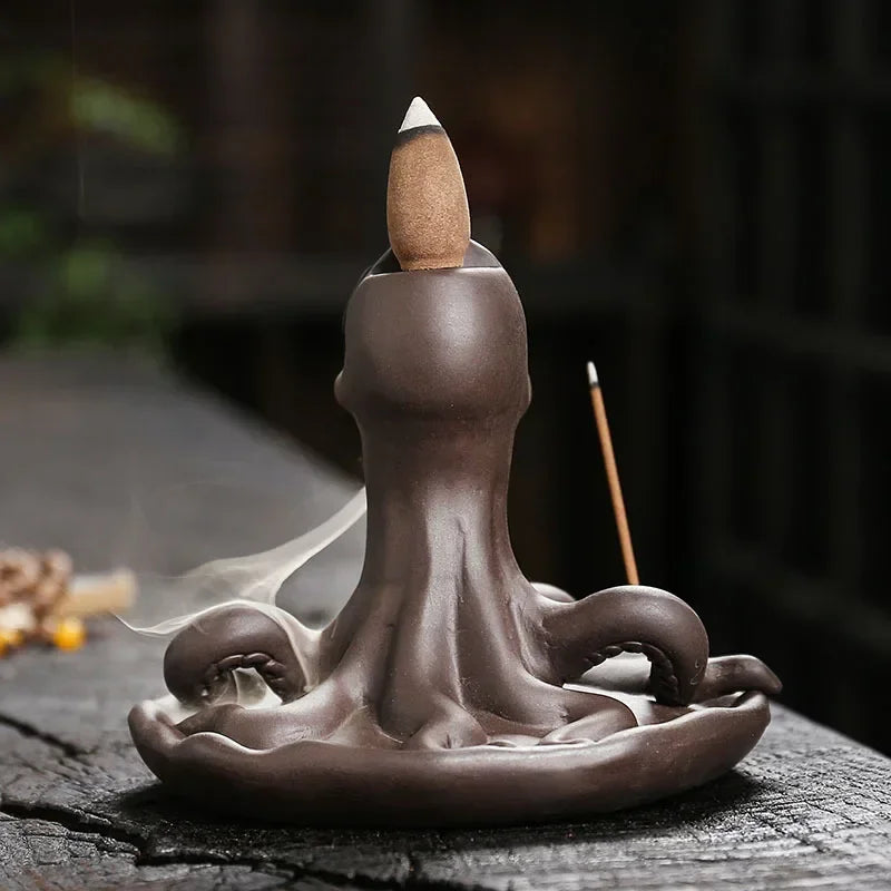 Creative Funny Skull,  Octopus Backflow Incense Burner